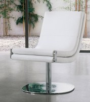Dragonfly chair in white fabric, chrome base
